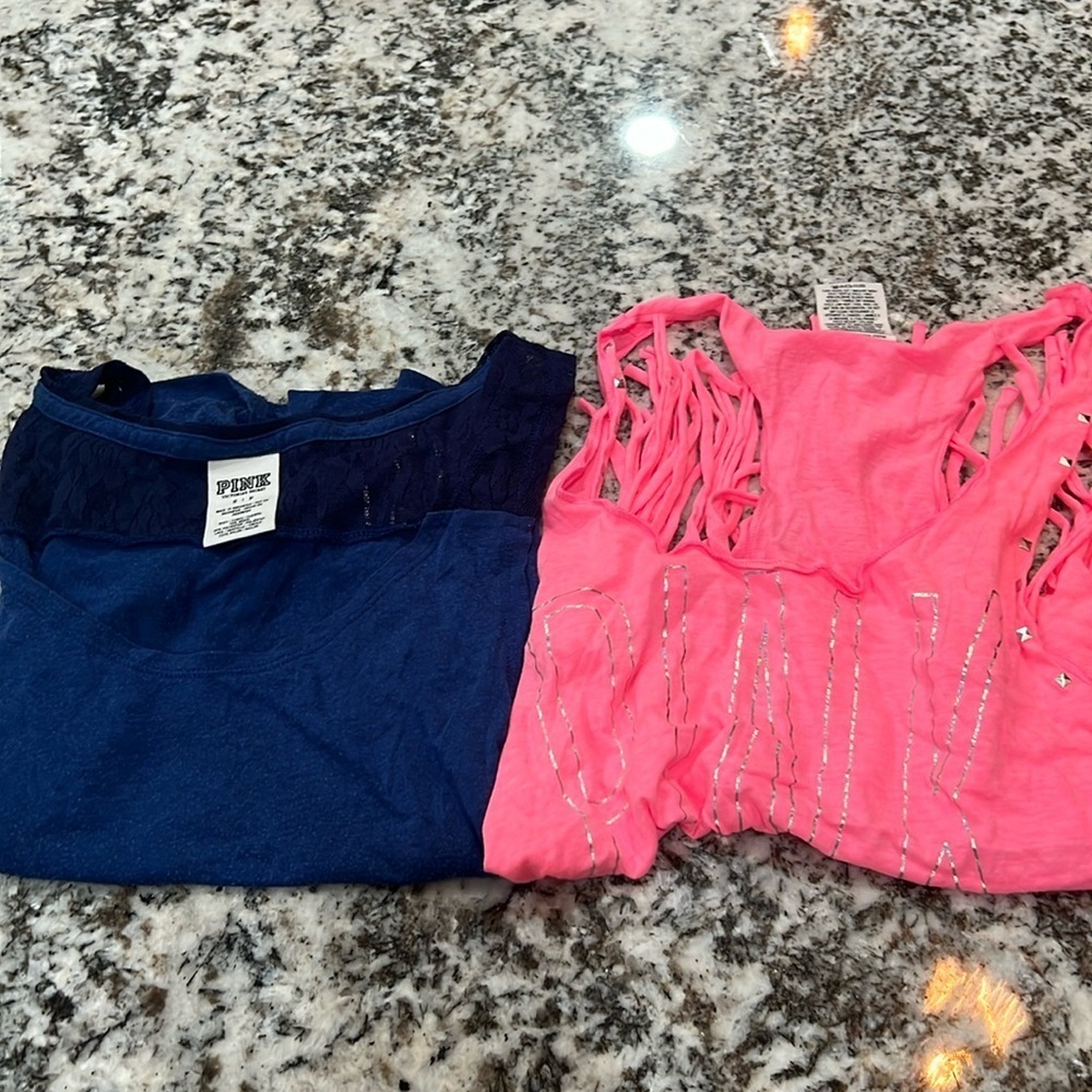 Pink VS Victoria Secret Pink Tank Tops Vintage Festival Lace Small Bundle Y2K
